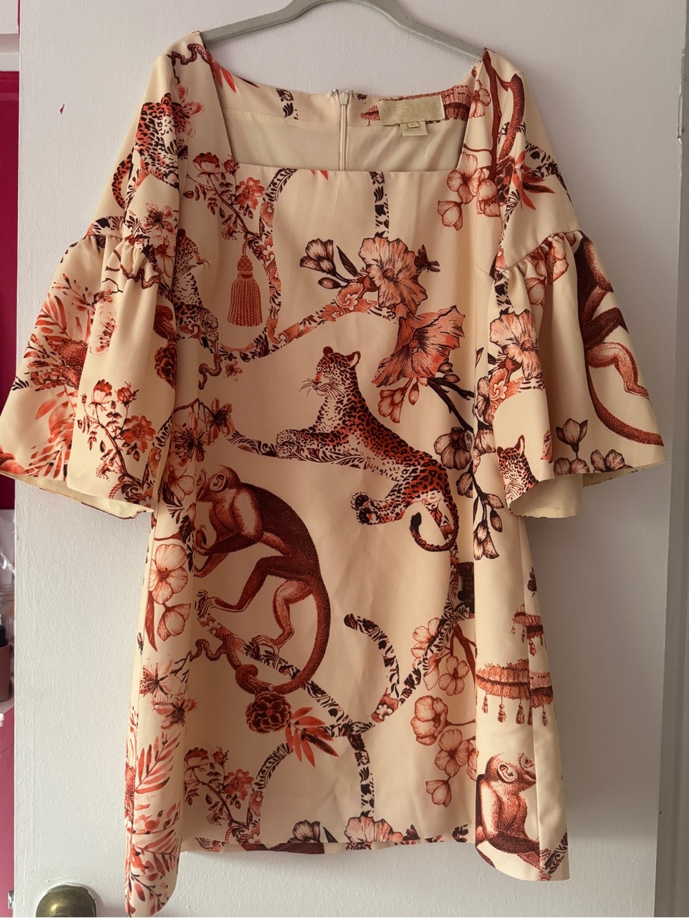 Mestiza Cream Dress with Floral & Animal Print